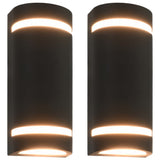 Vidaxl buitenwandlampen 2 st 35 w halfrond zwart