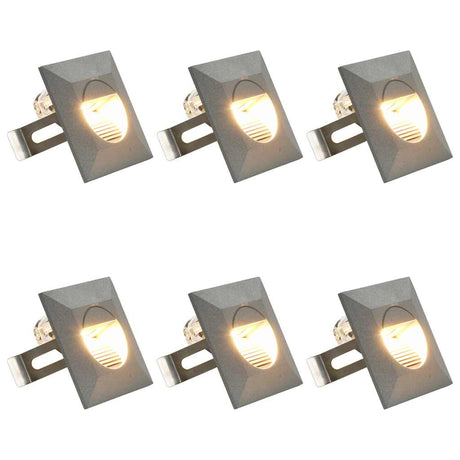 Vidaxl led-buitenwandlampen 6 st 2 w vierkant zilverkleurig