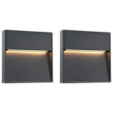 Vidaxl LED Outdoor Walls 2 Stcs 3 W quadratisch schwarz