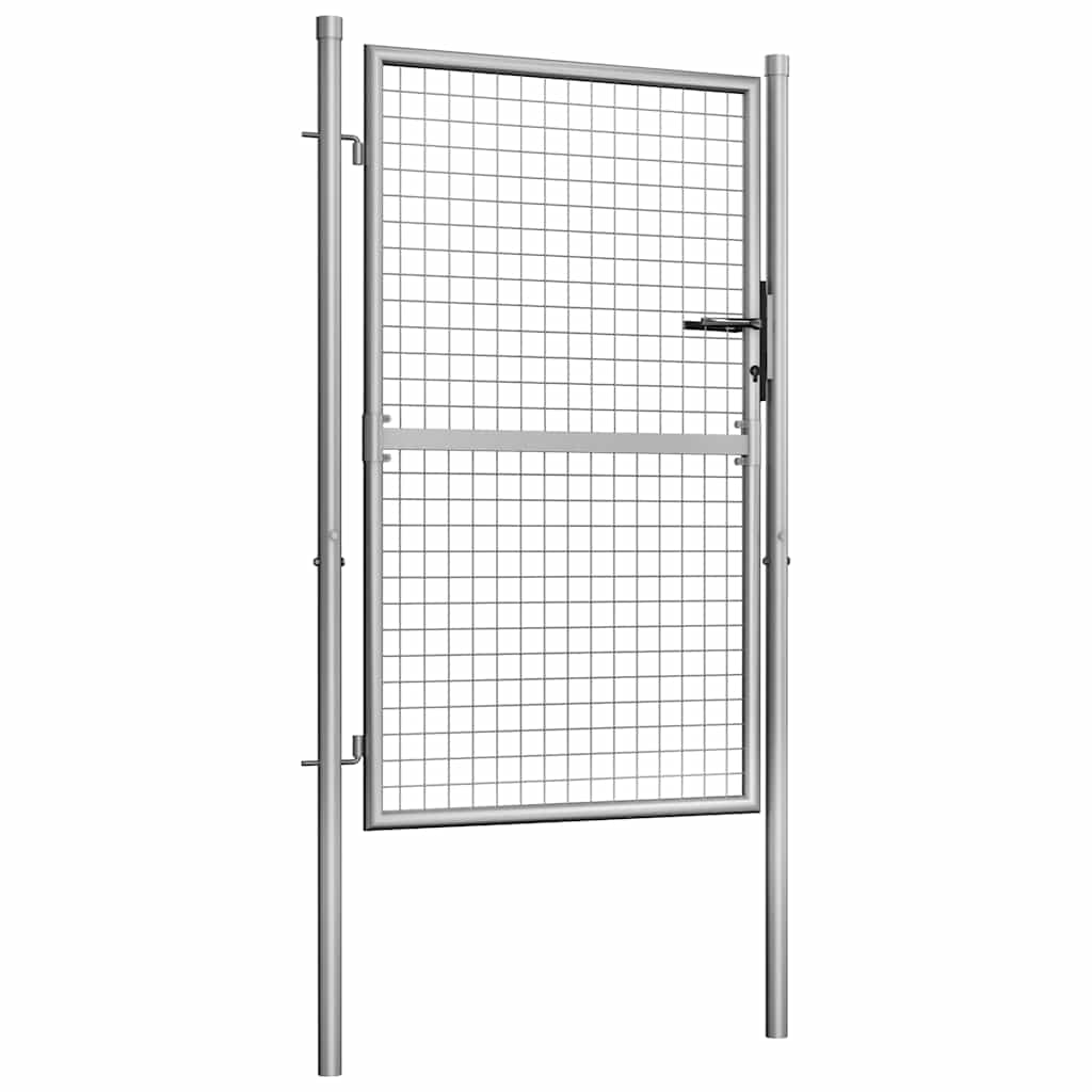 Vidaxl tuinpoort gegalvaniseerd staal 105x125 cm zilver