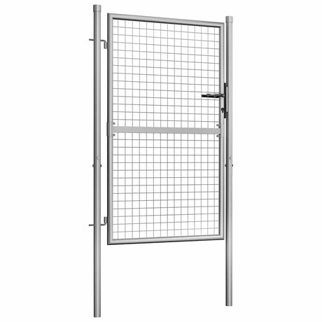 Vidaxl tuinpoort gegalvaniseerd staal 105x125 cm zilver