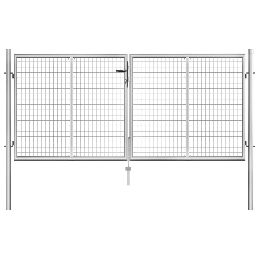 Vidaxl -Port 306x150 cm verzinkter Stahl Silberfarben