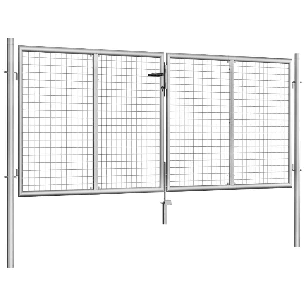 Vidaxl -Port 306x150 cm verzinkter Stahl Silberfarben