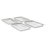 Vidaxl Gastronormbakken 4 PCS Gn 1 1 40 mm de acero inoxidable