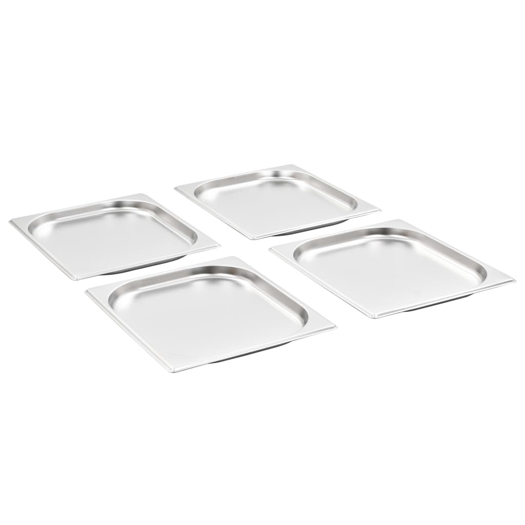 Vidaxl gastronormbakken 8 pc gn 1 2 20 mm en acier inoxydable