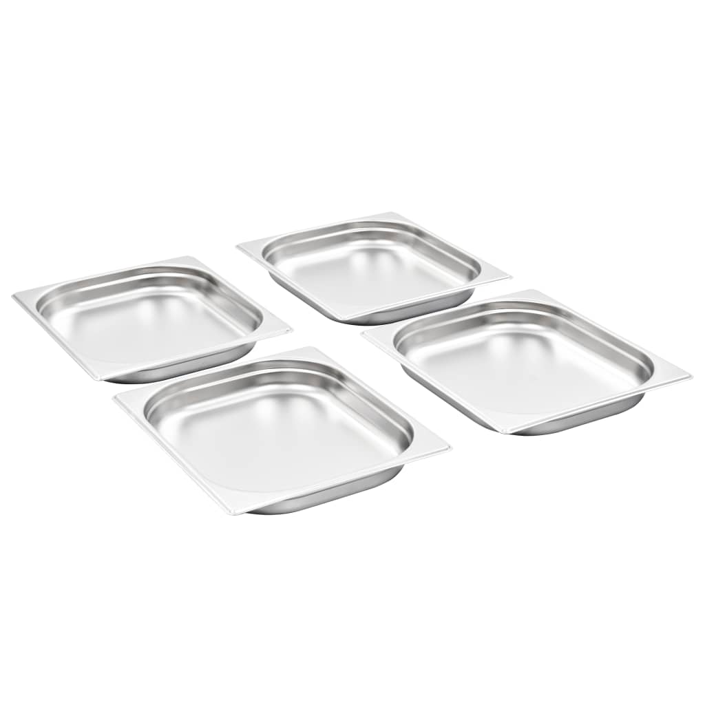 Vidaxl Gastronormbakken 8 PC GN 1 2 40 mm z nerezové oceli