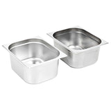 Vidaxl Gastronormbakken 2 PC GN 1 2 150 mm in acciaio inossidabile