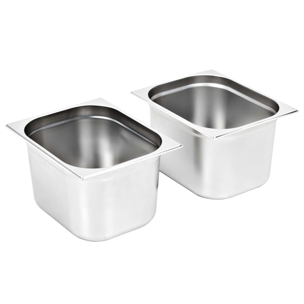 VidaXL Gastronormbakken 2 pc gn 1 2 200 mm stainless steel