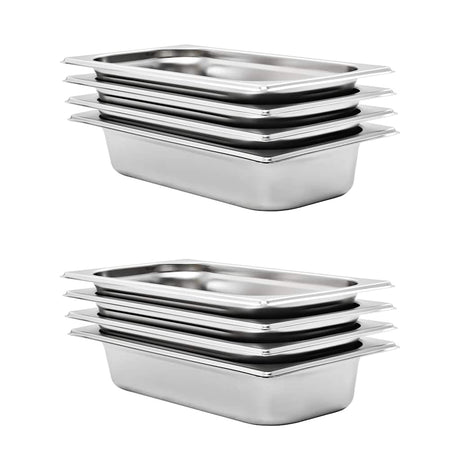 Vidaxl gastronormbakken 8 st gn 1 3 65 mm roestvrij staal