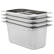 Vidaxl gastronormbakken 4 st gn 1 3 150 mm roestvrij staal