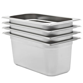 Vidaxl gastronormbakken 4 st gn 1 3 150 mm roestvrij staal