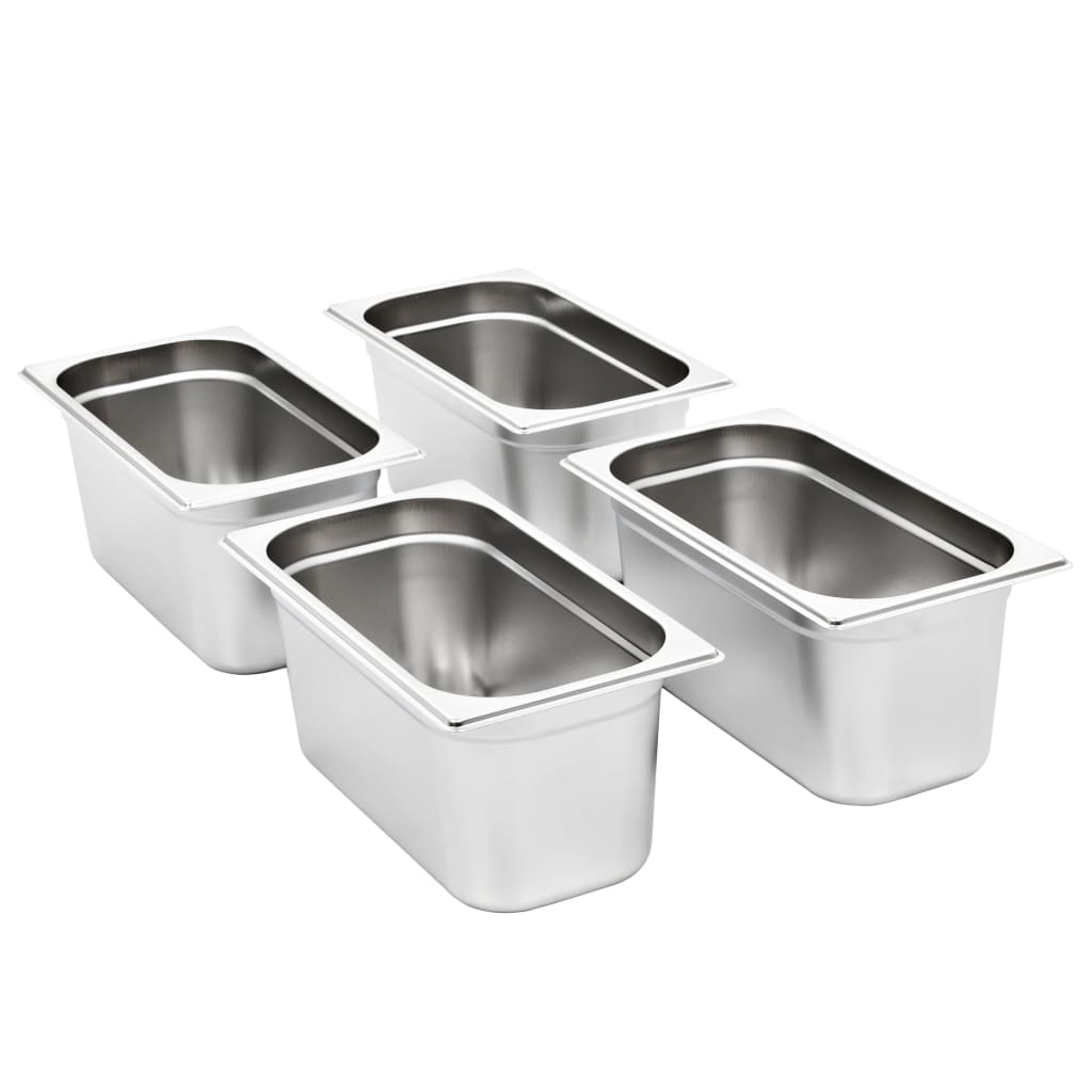 Vidaxl gastronombakken 4 pcs gn 1 3 150 mm nerjavno jeklo