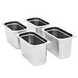 Vidaxl gastronormbakken 4 st gn 1 3 200 mm roestvrij staal