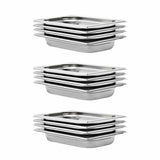 Vidaxl gastronormbakken 12 st gn 1 4 40 mm roestvrij staal