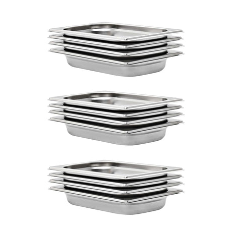 Vidaxl gastronormbakken 12 st gn 1 4 40 mm roestvrij staal