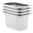 Vidaxl gastronormbakken 4 st gn 1 4 150 mm roestvrij staal