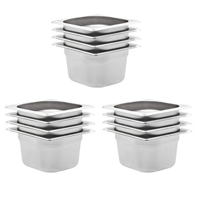 Vidaxl gastronormbakken 12 st gn 1 6 100 mm roestvrij staal