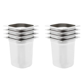 Vidaxl gastronormbakken 8 st gn 1 6 200 mm roestvrij staal