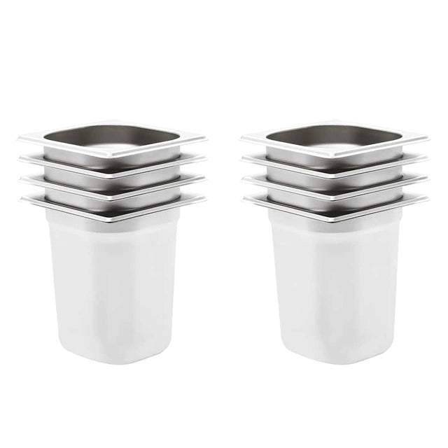 Vidaxl gastronormbakken 8 st gn 1 6 200 mm roestvrij staal