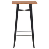 Vidaxl bartafel 60x60x108 cm massief grenenhout staal zwart