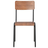 Vidaxl eetkamerstoelen 2 st massief multiplex staal bruin