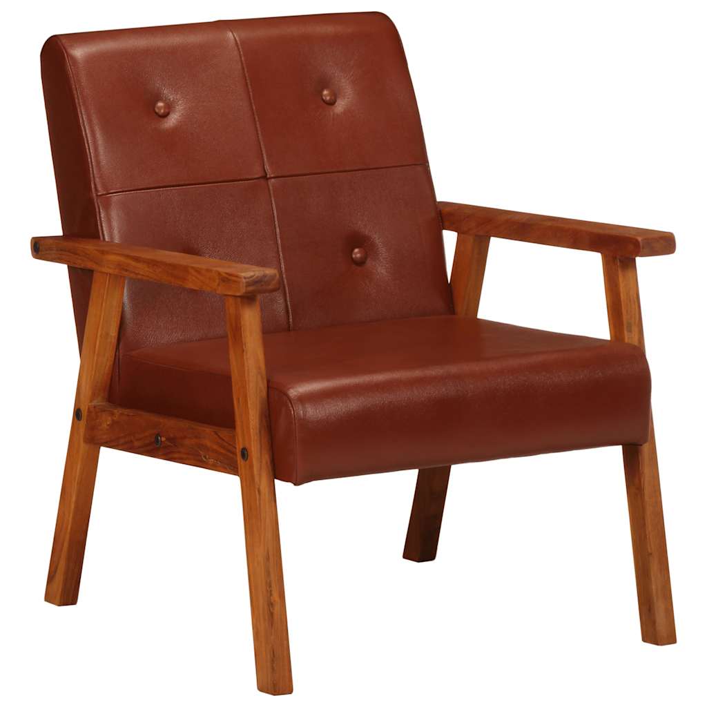 Vidaxl fauteuil echt leer bruin
