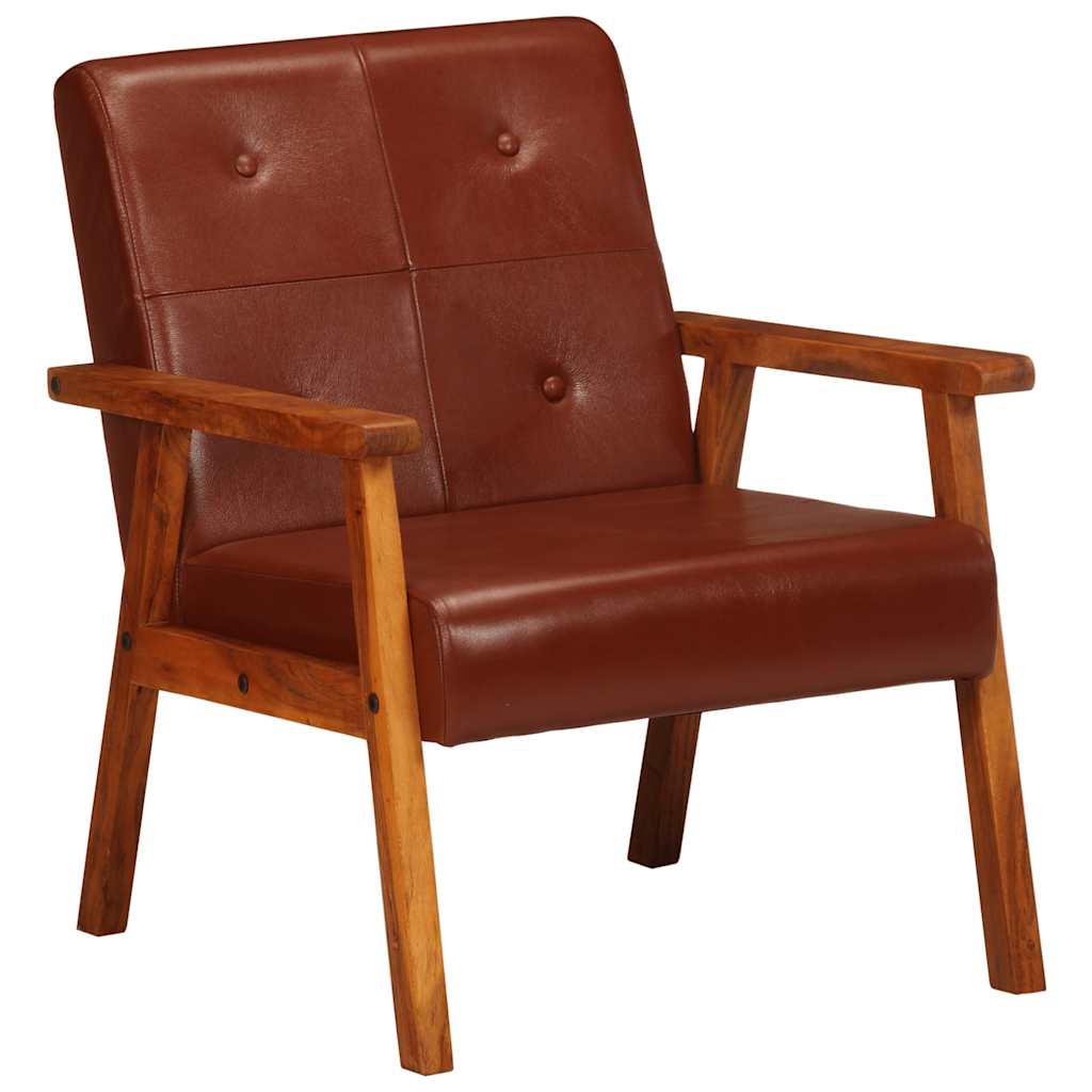 Vidaxl fauteuil echt leer bruin