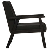 Vidaxl fauteuil echt leer zwart