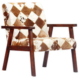 Vidaxl fauteuil echt geitenleer wit en bruin