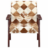 Vidaxl fauteuil echt geitenleer wit en bruin