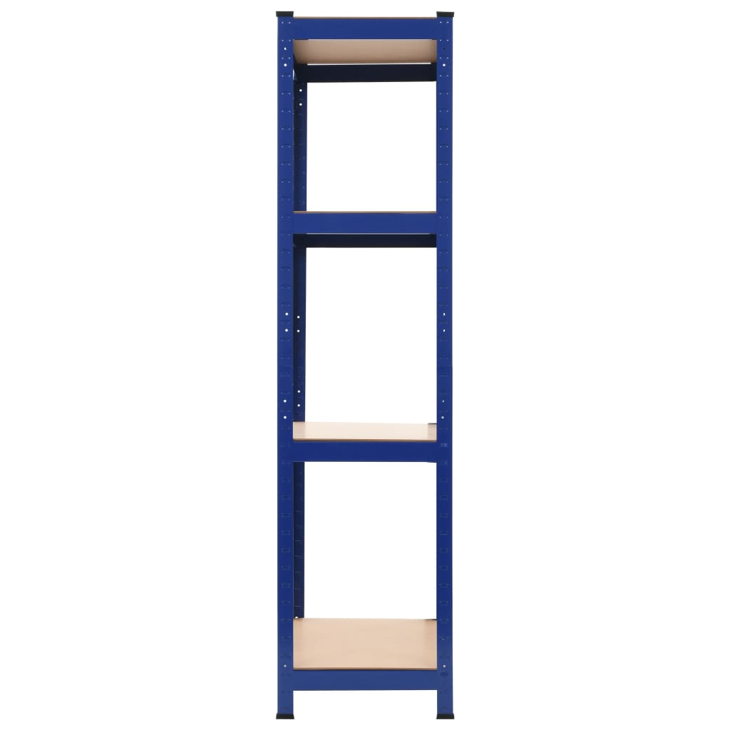 Rack de stockage Vidaxl en acier à 4 couches et bleu en bois transformé