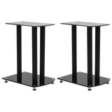 VidaXL Speaker standaard 2 st aluminium veiligheidsglas zwart