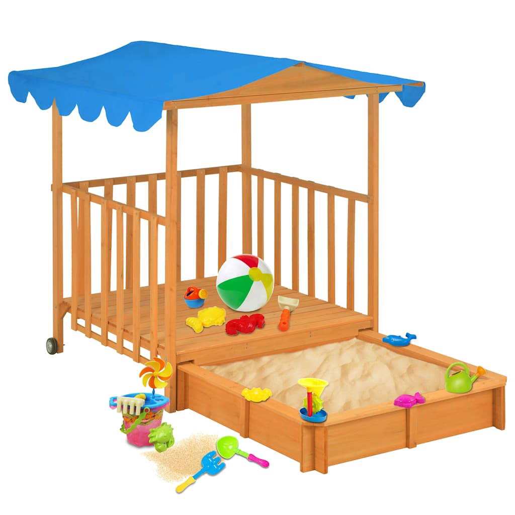 Vidaxl Children's Playhouse with sandbox UV50 pinewood blue