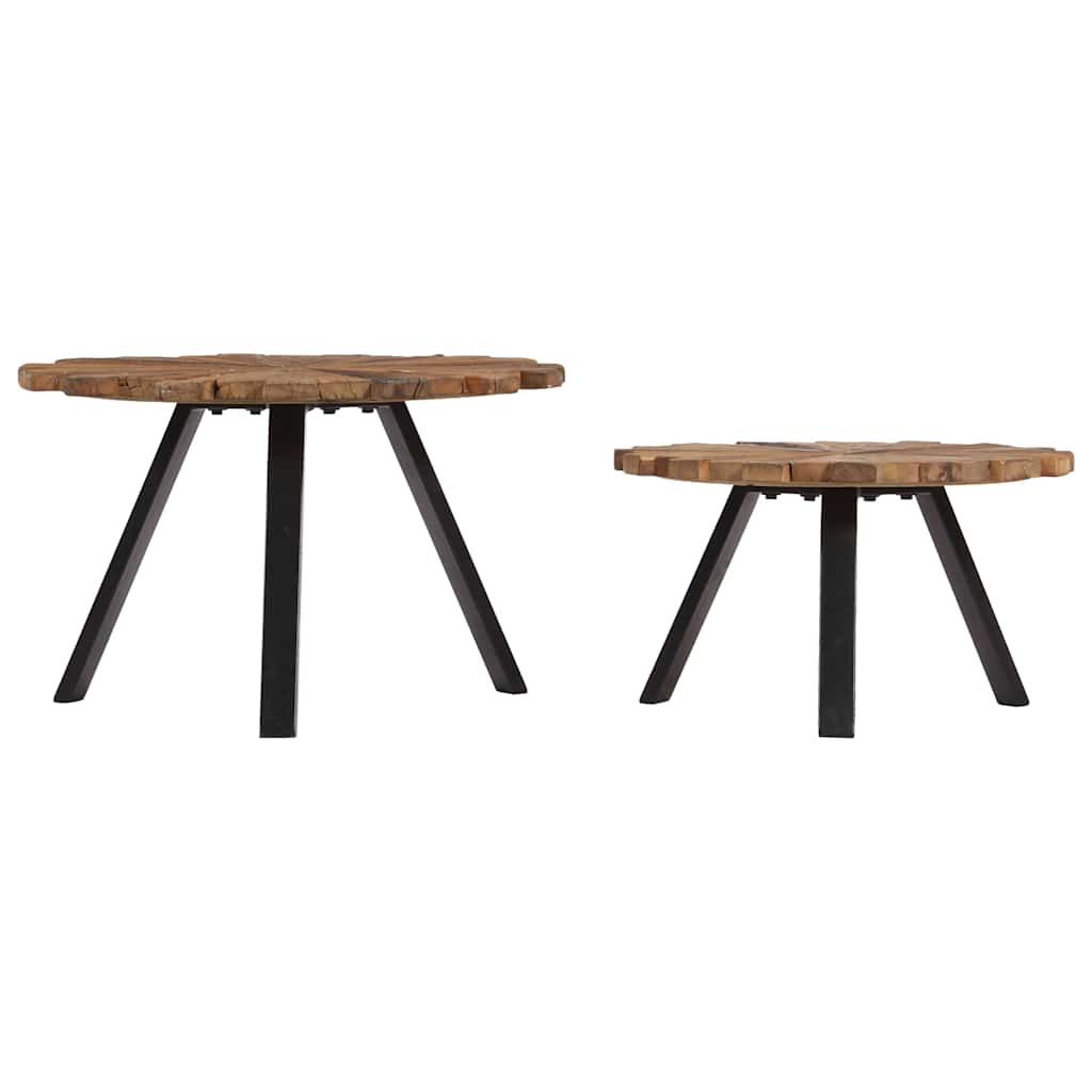 Vidaxl salontafels 2 st massief gerecycled hout