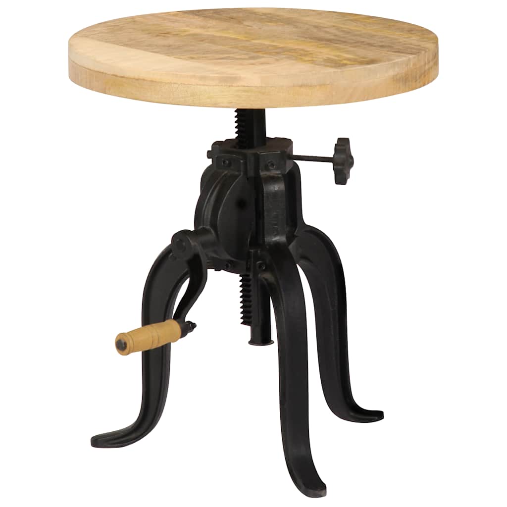 Vidaxl bijzettafel 45x(45-62) cm massief mangohout en gietijzer
