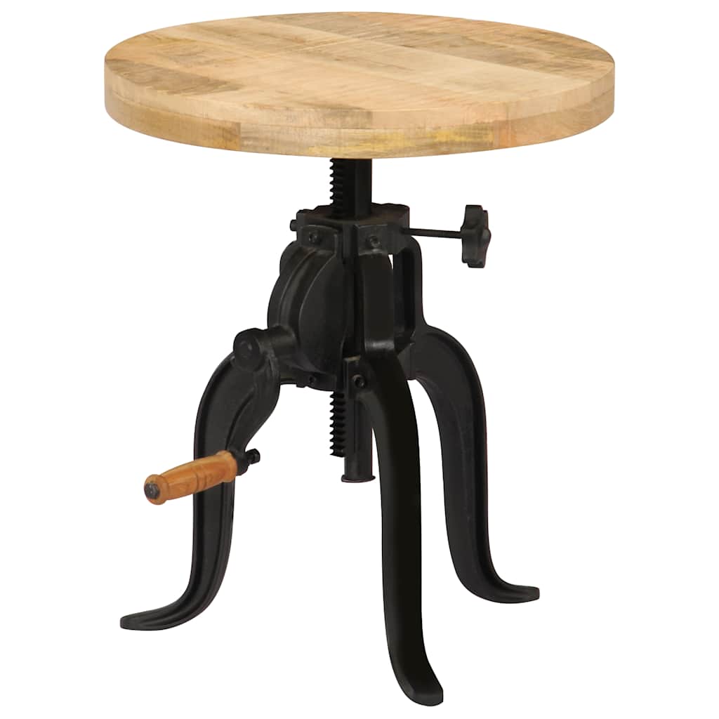 Vidaxl bijzettafel 45x(45-62) cm massief mangohout en gietijzer