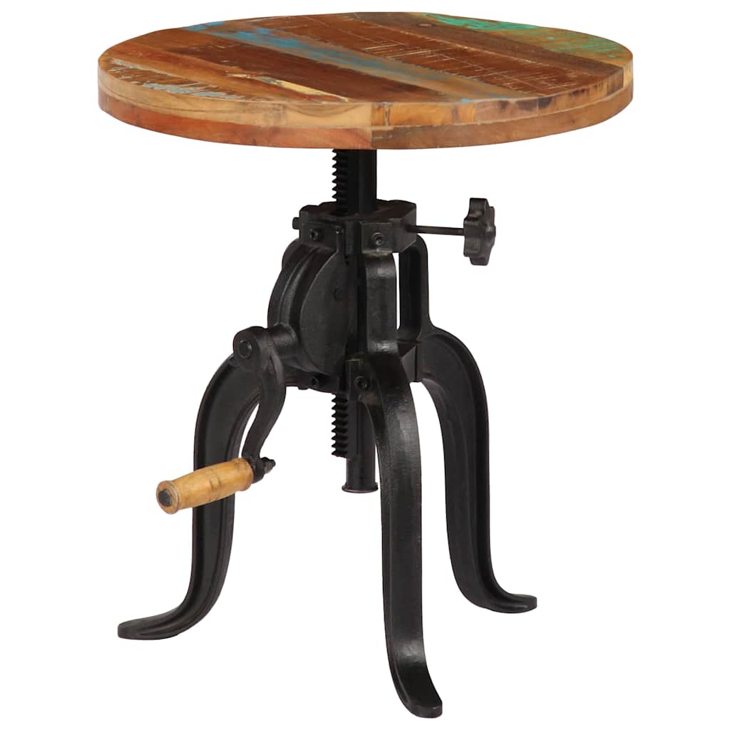 Vidaxl bijzettafel 45x(45-62) cm massief sloophout en gietijzer