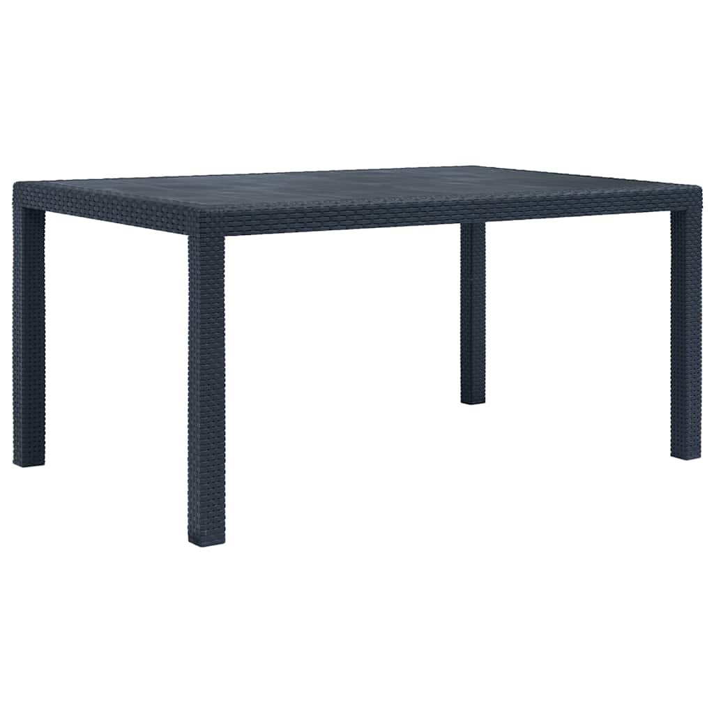 Vidaxl tuintafel 150x90x72 cm rattan-look kunststof antraciet
