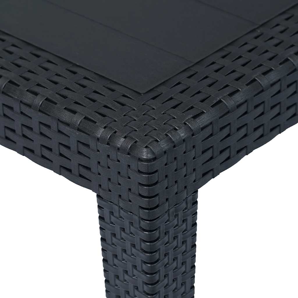 Vidaxl tuintafel 150x90x72 cm rattan-look kunststof antraciet