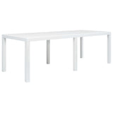 Vidaxl tuintafel 220x90x72 cm rattan-look kunststof wit