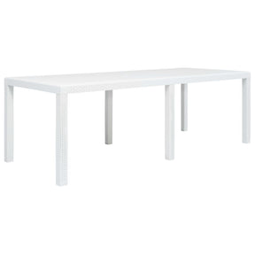 Vidaxl tuintafel 220x90x72 cm rattan-look kunststof wit