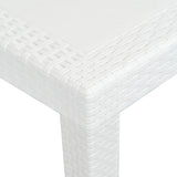 Vidaxl tuintafel 220x90x72 cm rattan-look kunststof wit