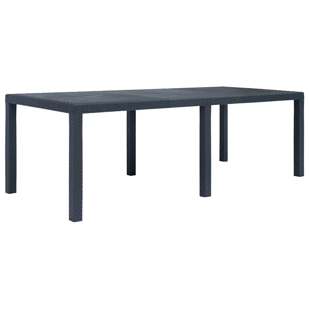 Vidaxl tuintafel 220x90x72 cm rattan-look kunststof antraciet
