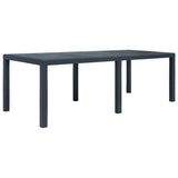 Vidaxl tuintafel 220x90x72 cm rattan-look kunststof antraciet
