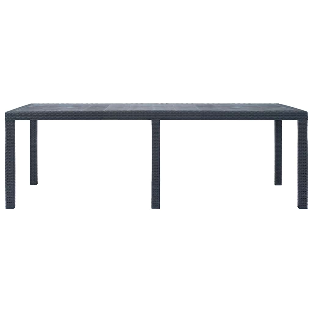 Vidaxl tuintafel 220x90x72 cm rattan-look kunststof antraciet