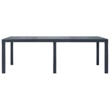 Vidaxl tuintafel 220x90x72 cm rattan-look kunststof antraciet