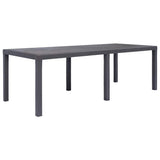 Vidaxl tuintafel 220x90x72 cm rattan-look kunststof bruin