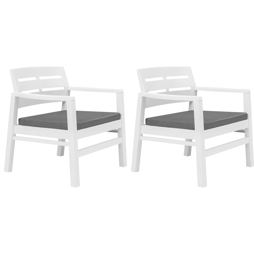 Vidaxl 3-delige loungeset kunststof wit