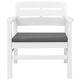 Vidaxl 3-delige loungeset kunststof wit