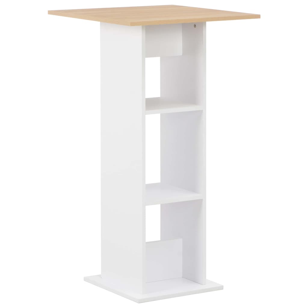 Vidaxl bartafel 60x60x110 cm wit en sonoma eikenkleurig